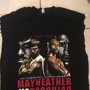 Mens Floyd Mayweather & Manny Pacquiao Sleeveless Tee shirt Size Large